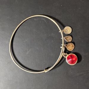𝅺Alex and Ani Gold Tone Red Rhinestone July Birthstone Ruby Expandable Bracelet